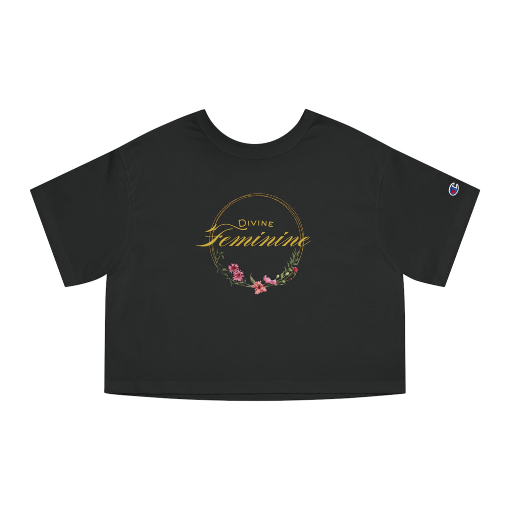 Divine Feminine Cropped Tee – Spiritual Empowerment Graphic Shirt for Women