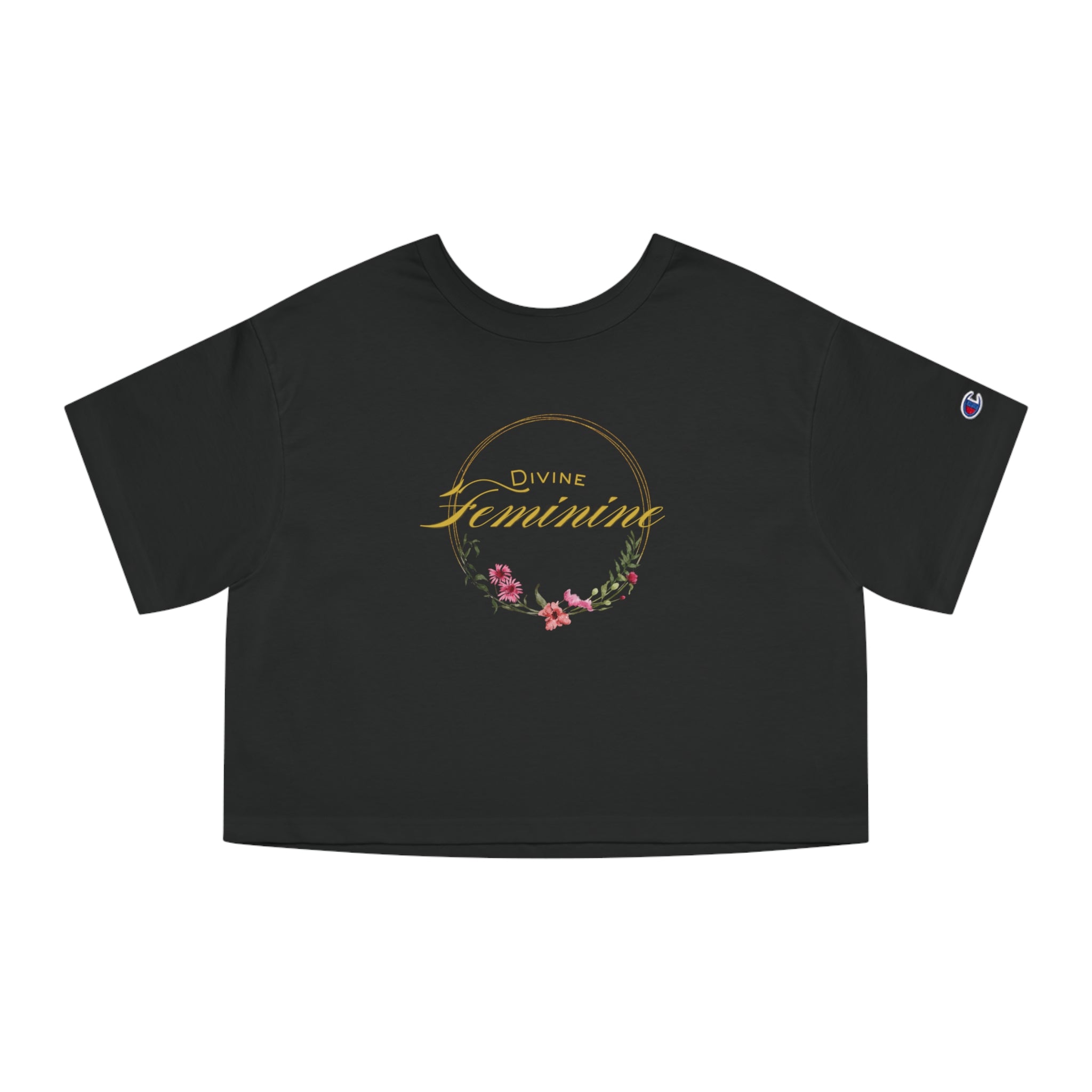 Divine Feminine Cropped Tee – Spiritual Empowerment Graphic Shirt for Women