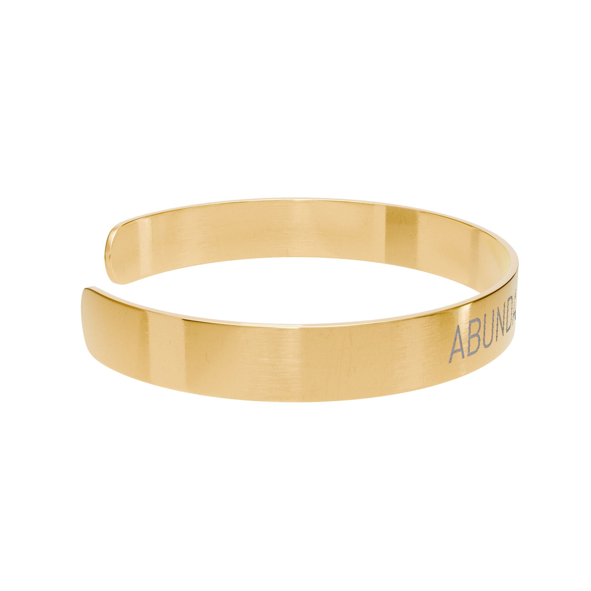 Engraved Cuff Bracelet – "Abundance loves me" Inspirational Jewelry