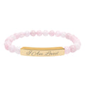 I AM LOVED Rose Quartz Affirmation Bracelet
