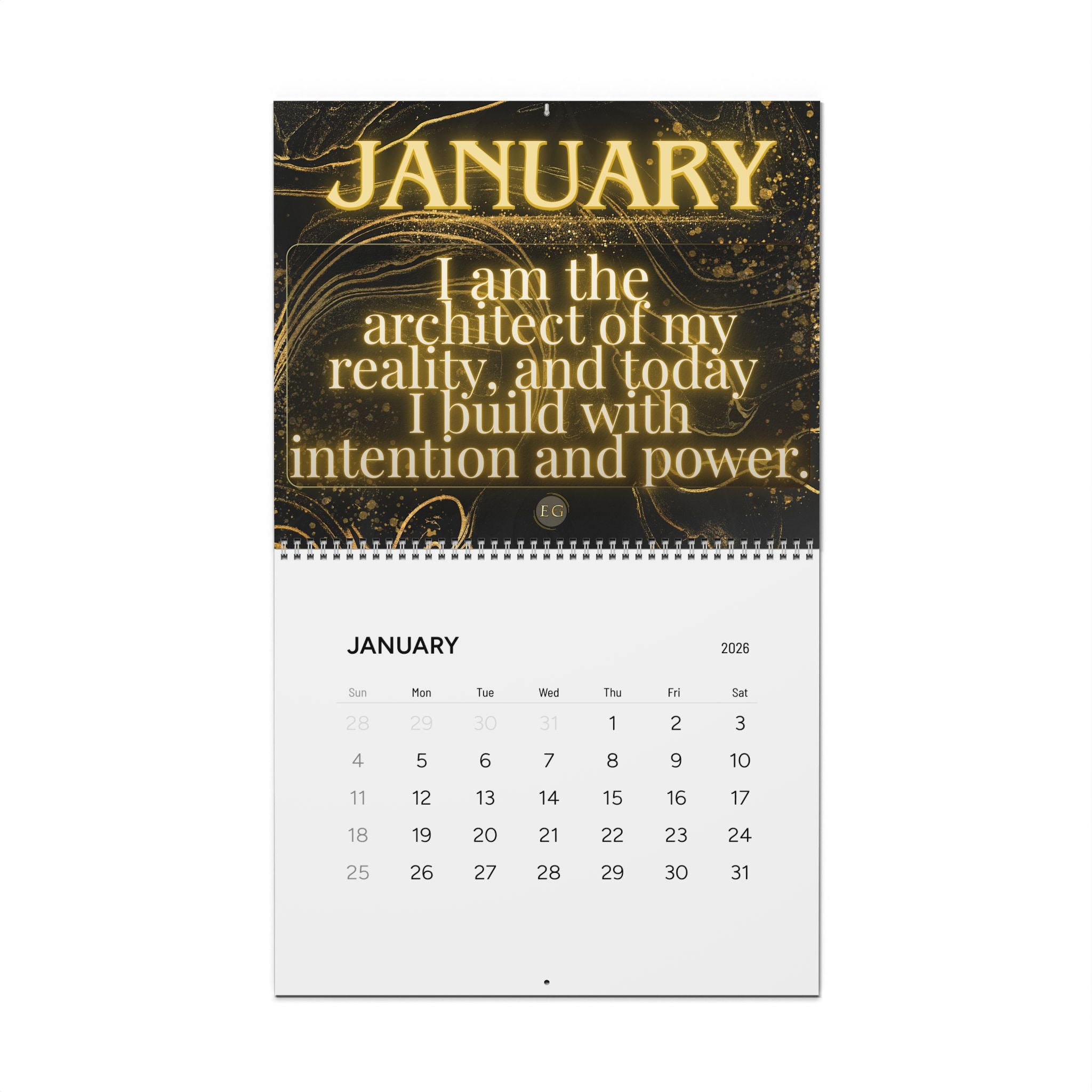 Affirmation Wall Calendar 2026 — Monthly Inspirational Quotes
