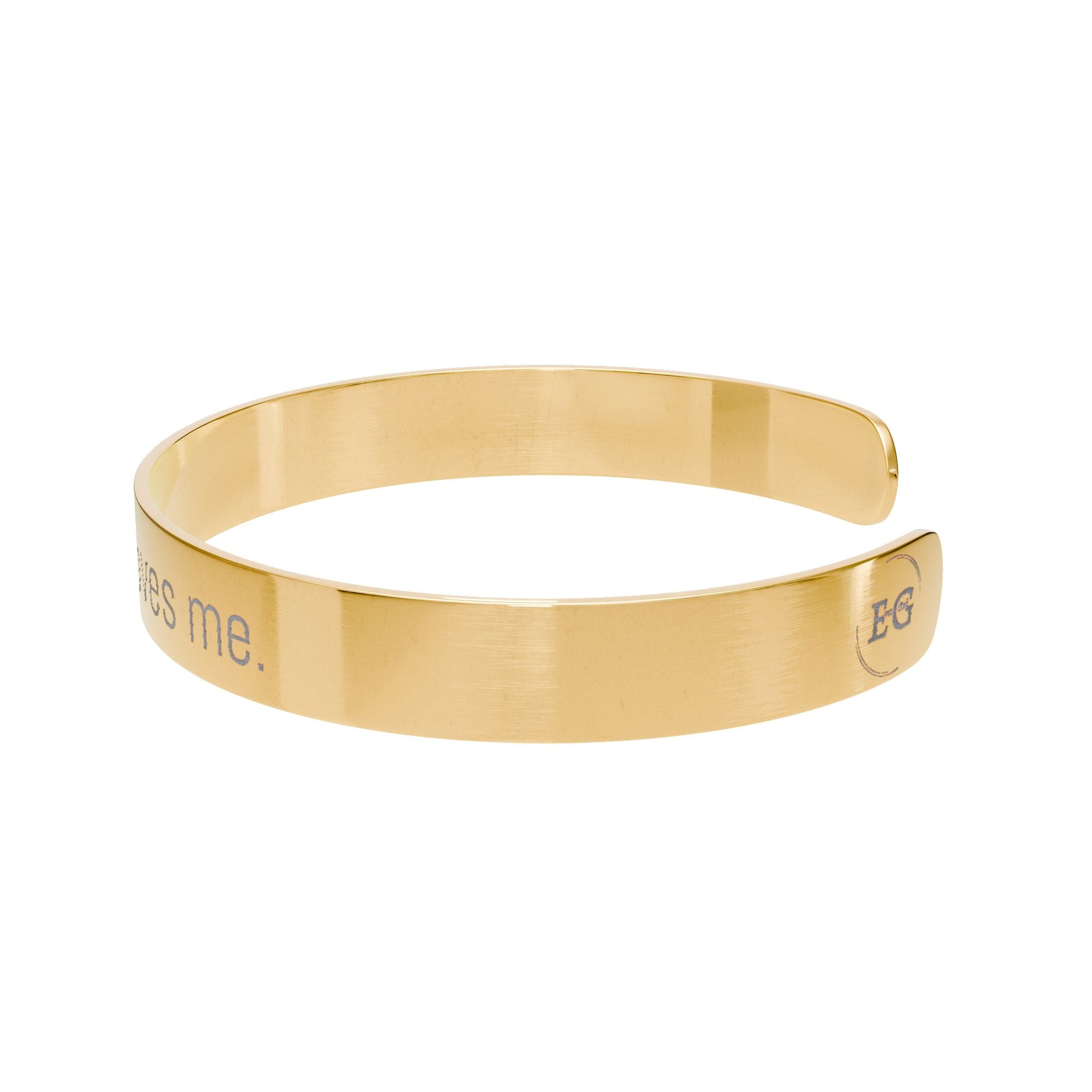 Engraved Cuff Bracelet – "Abundance loves me" Inspirational Jewelry
