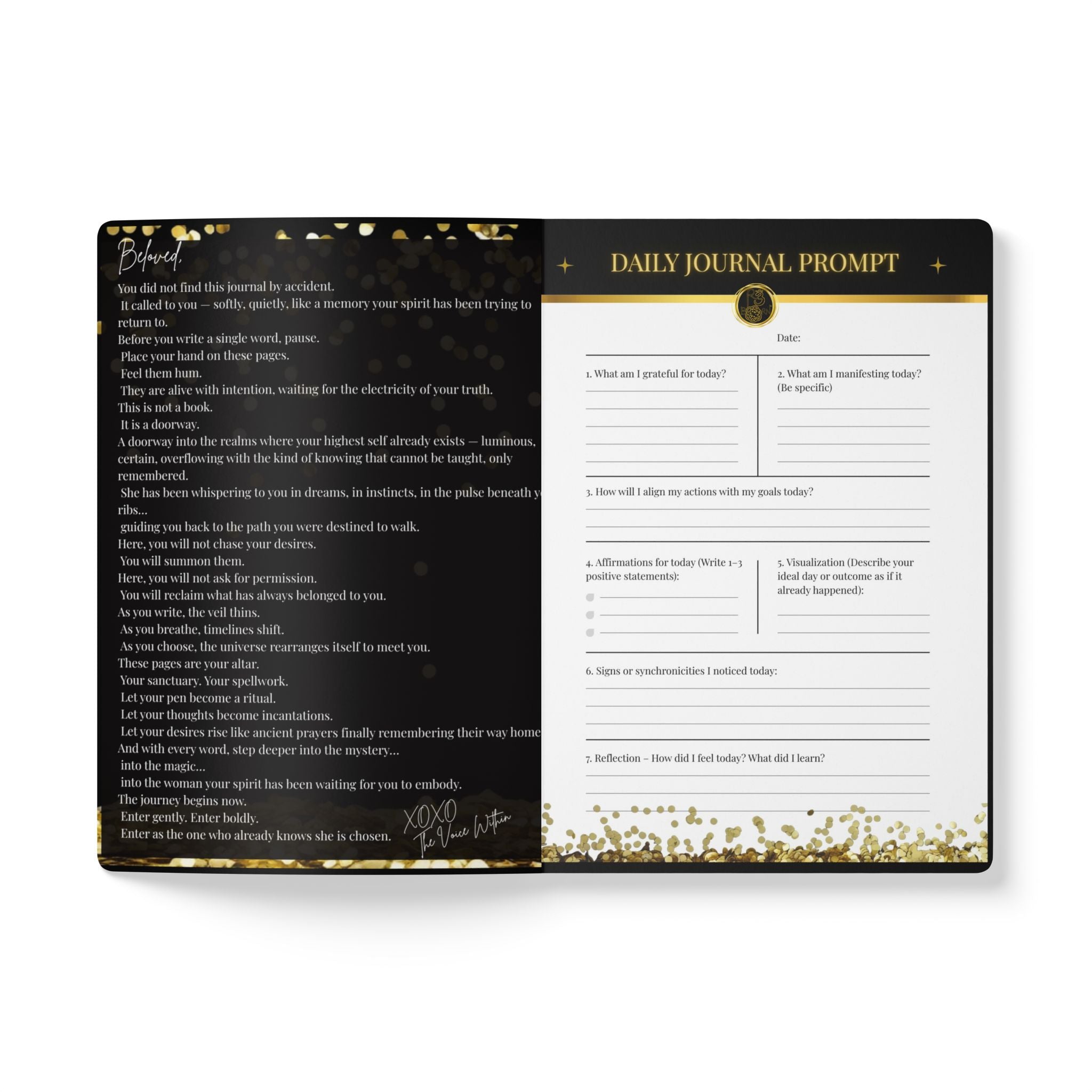 Manifestation Journal — Softcover Guided Gratitude & Goal Notebook